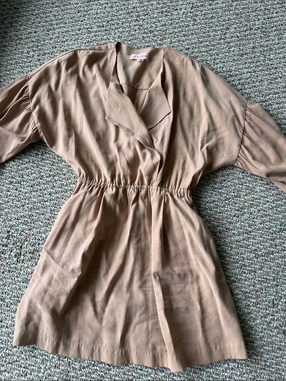 Leyden Mauve-Taupe V-Neck Blouse